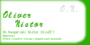 oliver nistor business card